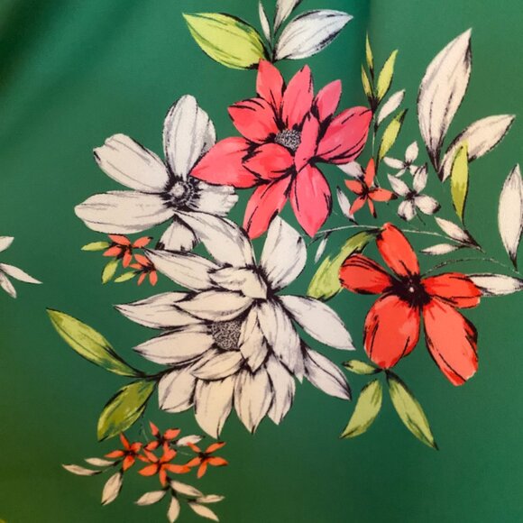 NWT Vince Camuto Green Floral Scuba Knit Fit & Flare Dress. Size 12 - Picture 5 of 15